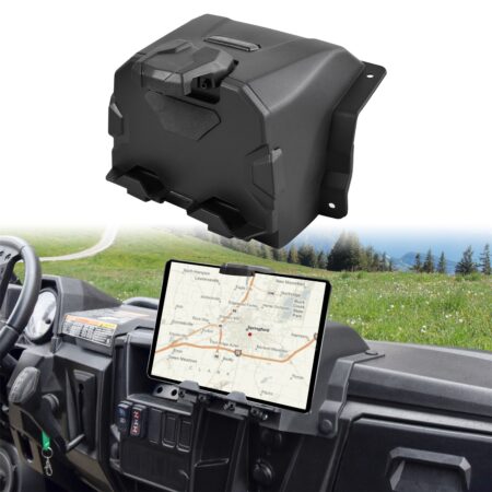Electronic Device Mounts Phone Tablet GPS Holder with Storage Box Organizer Tray for Polaris Ranger Full-Size XP 900 / Crew 2013-2019