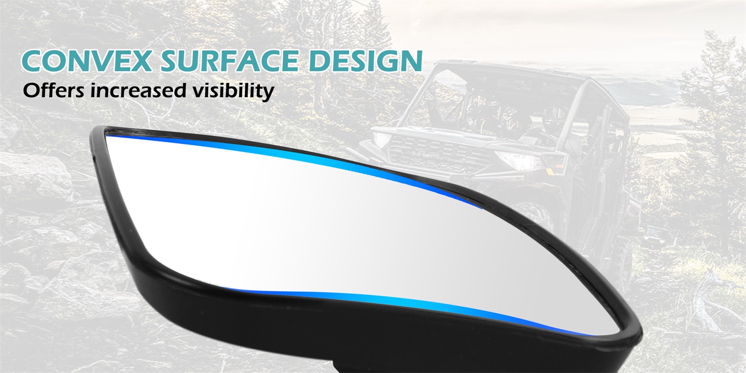 Premium Adjustable Convex RearView Mirror for Polaris Ranger XP 1000 Ranger 570 900 1000 Crew/Can Am Defender - Image 3