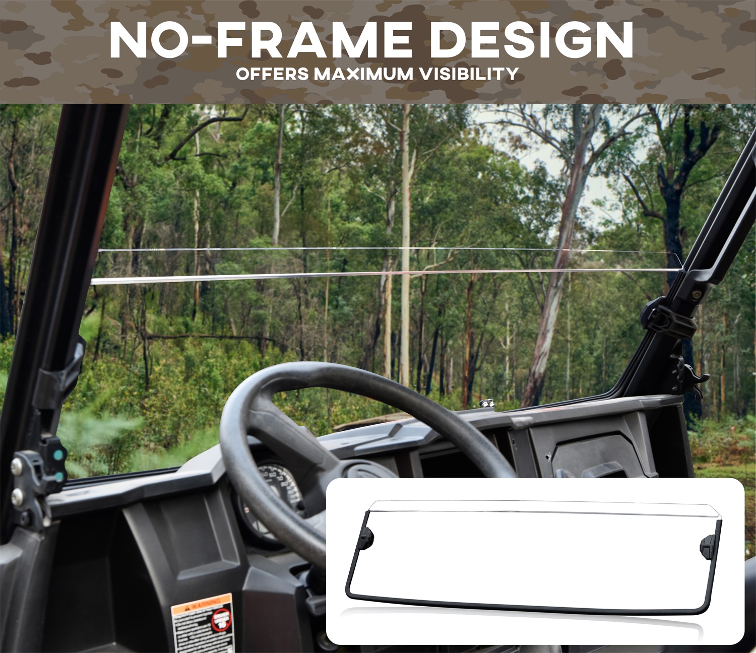 Clear Front Half Windshield for Polaris Ranger 570 Midsize Ranger 500 Crew 570 SP 570 Mid Size 2015+ - Image 3