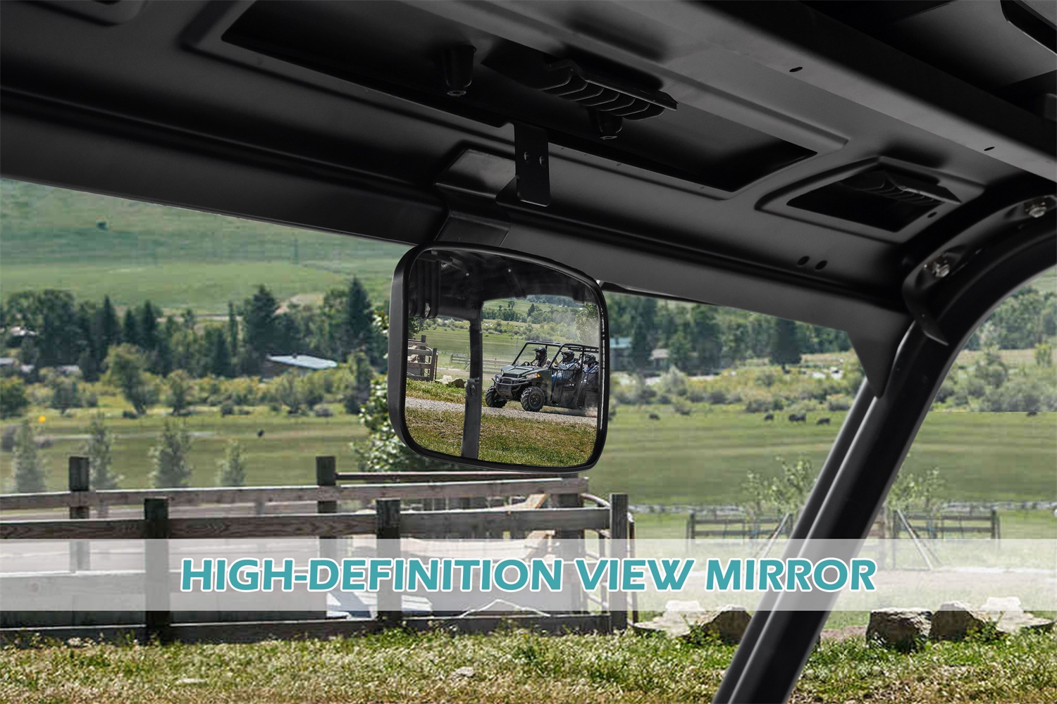 Premium Adjustable Convex RearView Mirror for Polaris Ranger XP 1000 Ranger 570 900 1000 Crew/Can Am Defender - Image 5