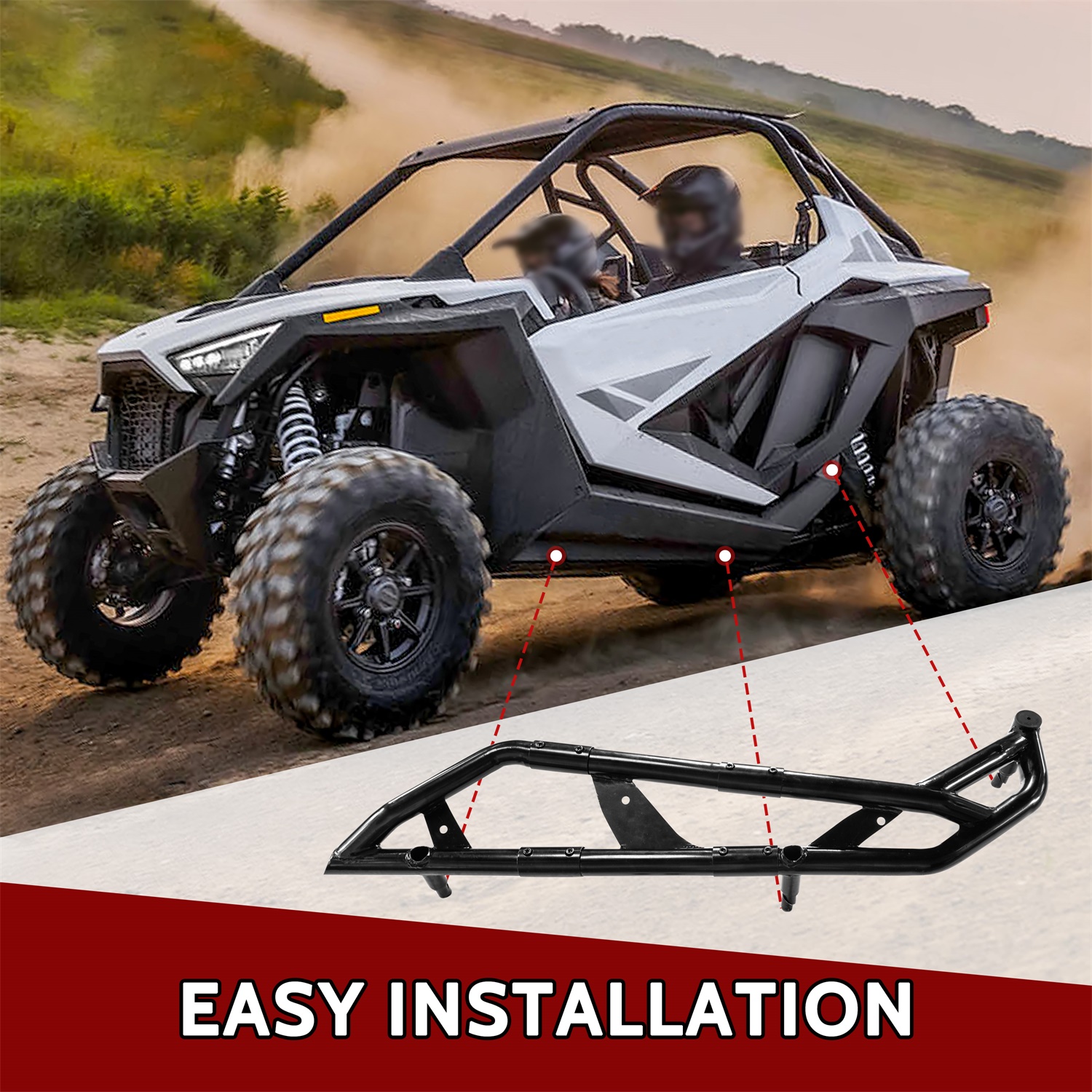 Nerf Bars Rock Sliders Side Bumper Tree Kickers for Polaris RZR PRO XP/PRO R/Turbo R - Image 6