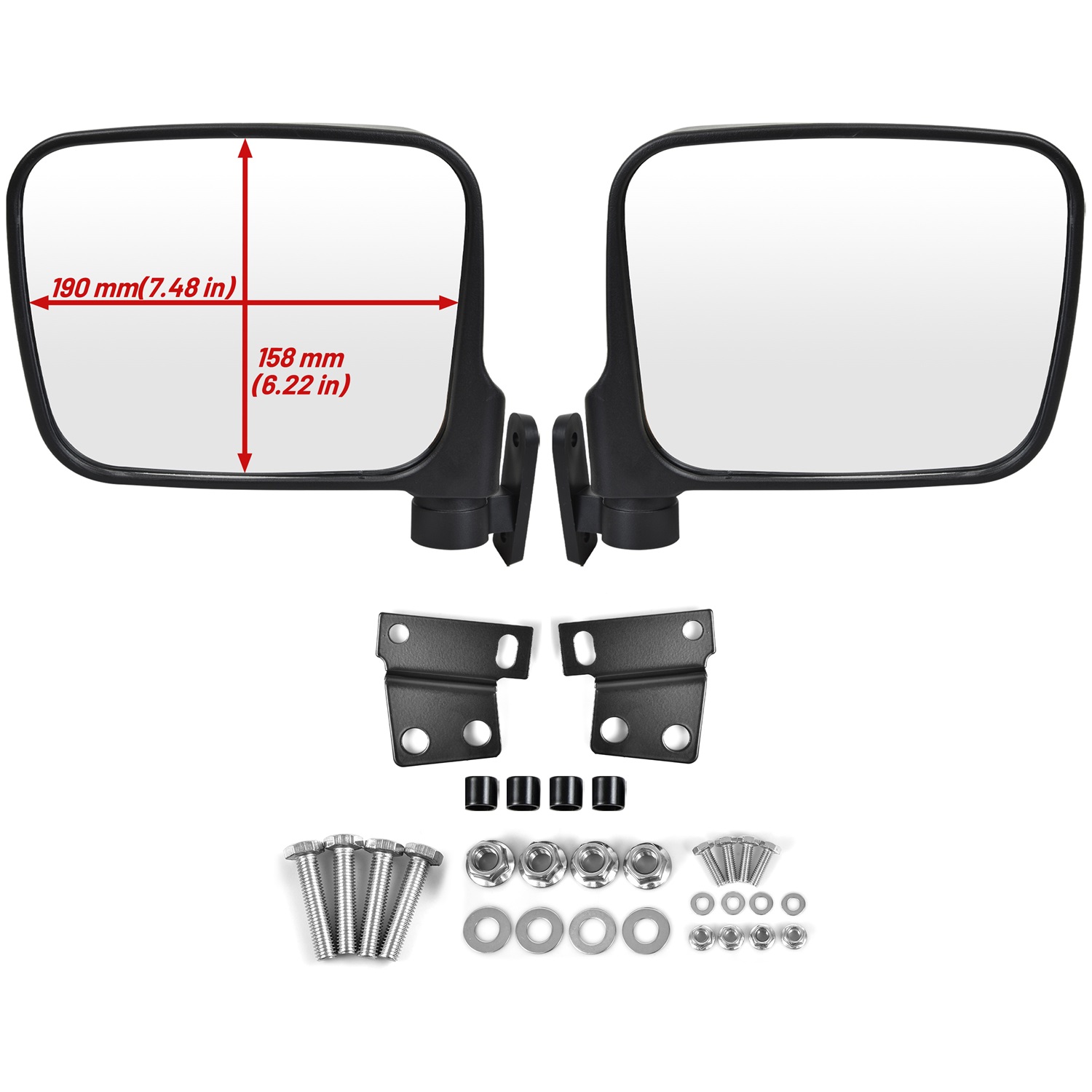 OUMURS UTV Side View Rear Mirrors Set For Honda Pioneer 1000 700 500 & 1.75-2 Roll Bars – MR-N012103-C