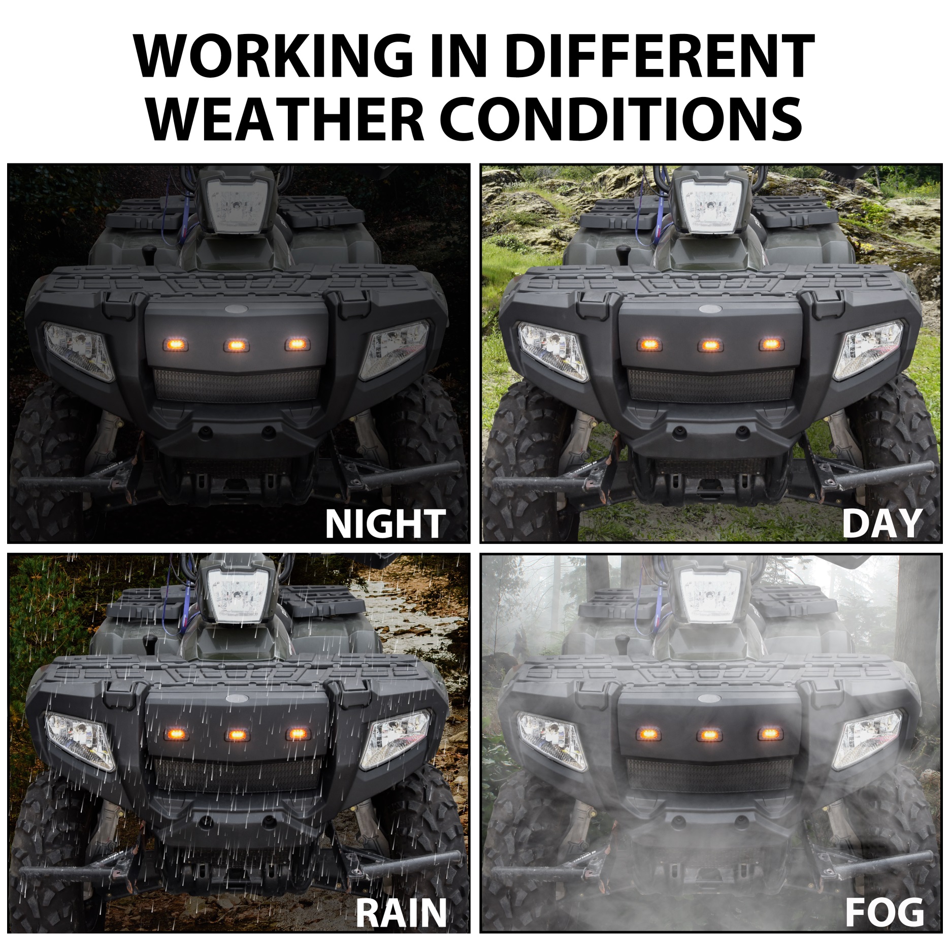 Front Bumper Panel with Light for Polaris Sportsman 400 450 500 600 700 800 X2 2005-2010 - Image 3