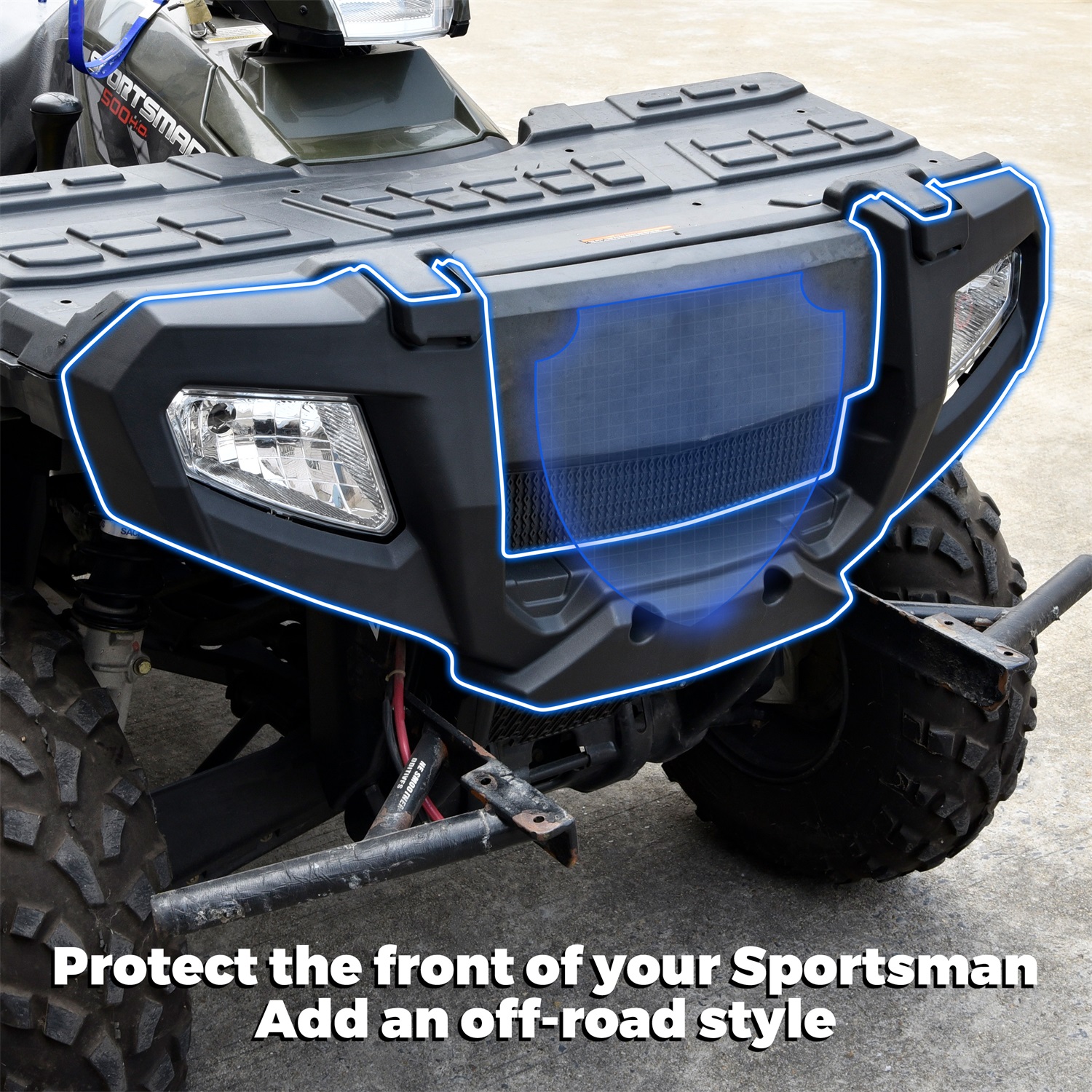 thumbnail image 2 of Caltric Front Bumper Guard - Compatible With Polaris Sportsman 500/Touring 2005-2010 ATV 2 of 12