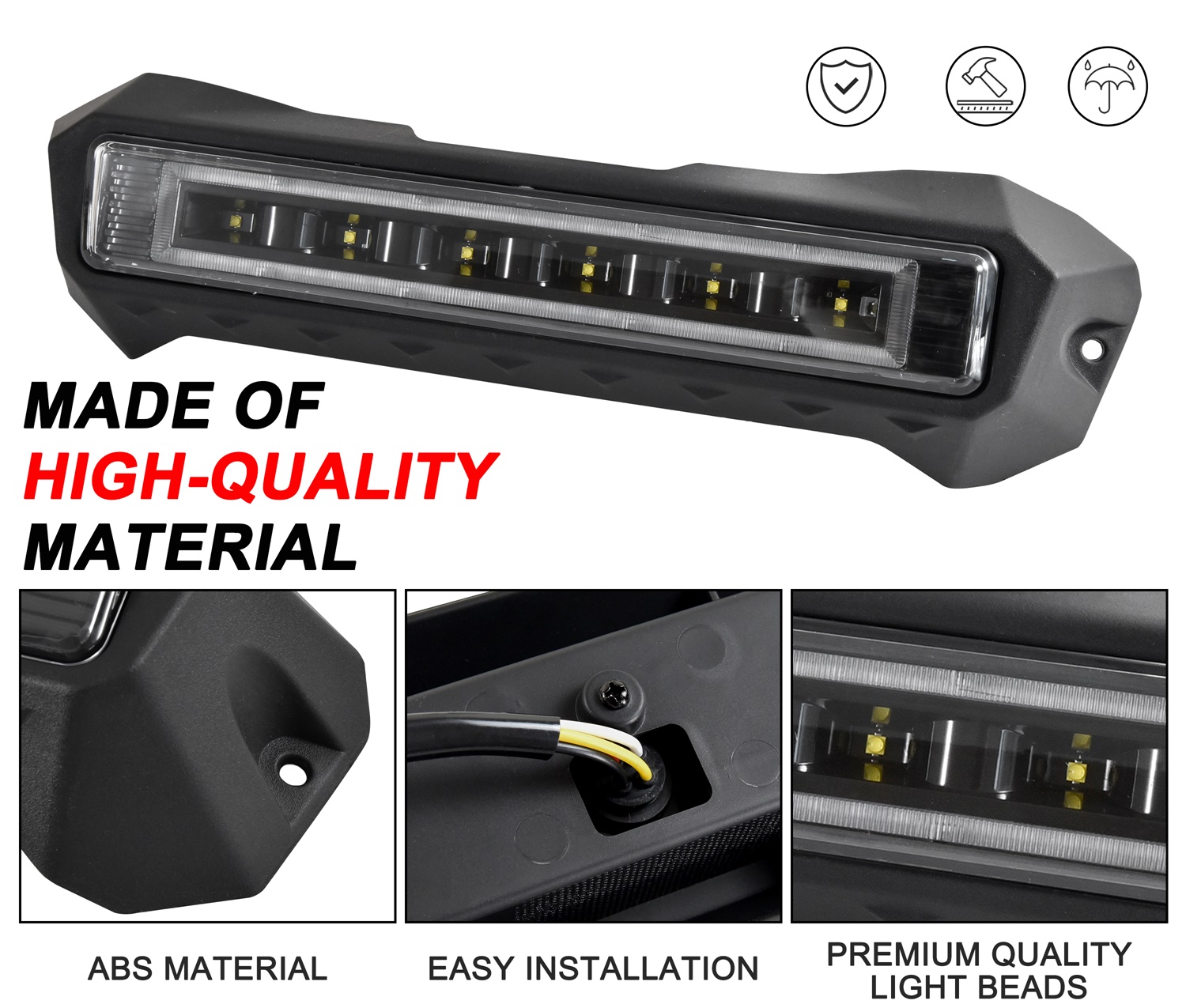 LED Rear Center 3rd Brake Stop Lamp Taillight Accent Light Auxiliary Lamp for Polaris RZR PRO R - Image 3