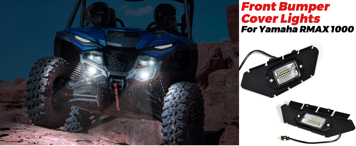thumbnail image 2 of 2x Front Bumper Lights For Yamaha RMAX2/RMAX4 1000 (2021-2023) – Black, Plastic 2 of 5