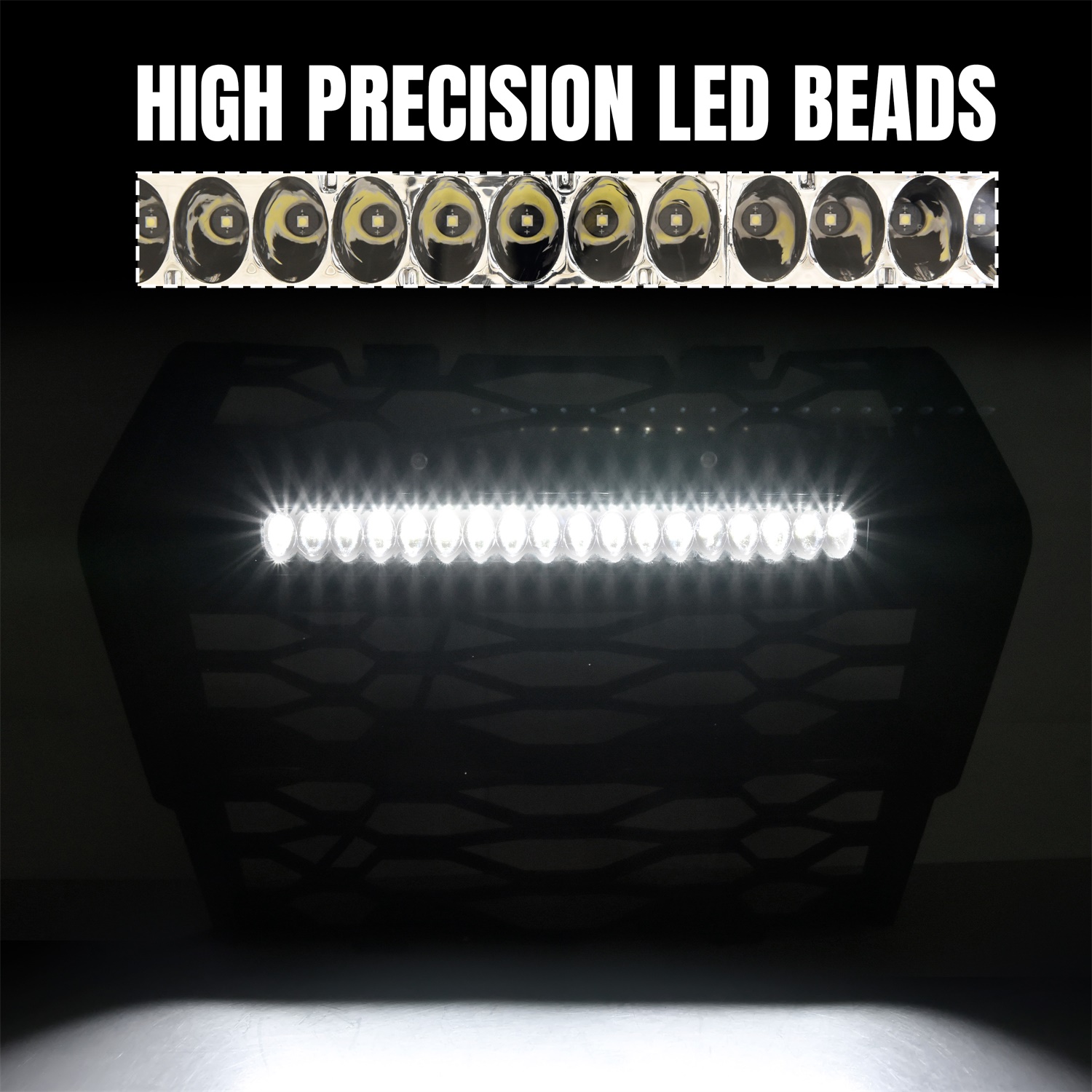 Front Mesh Grille with LED Light for Kawasaki Teryx KRX 1000 2020-2023 - Image 2