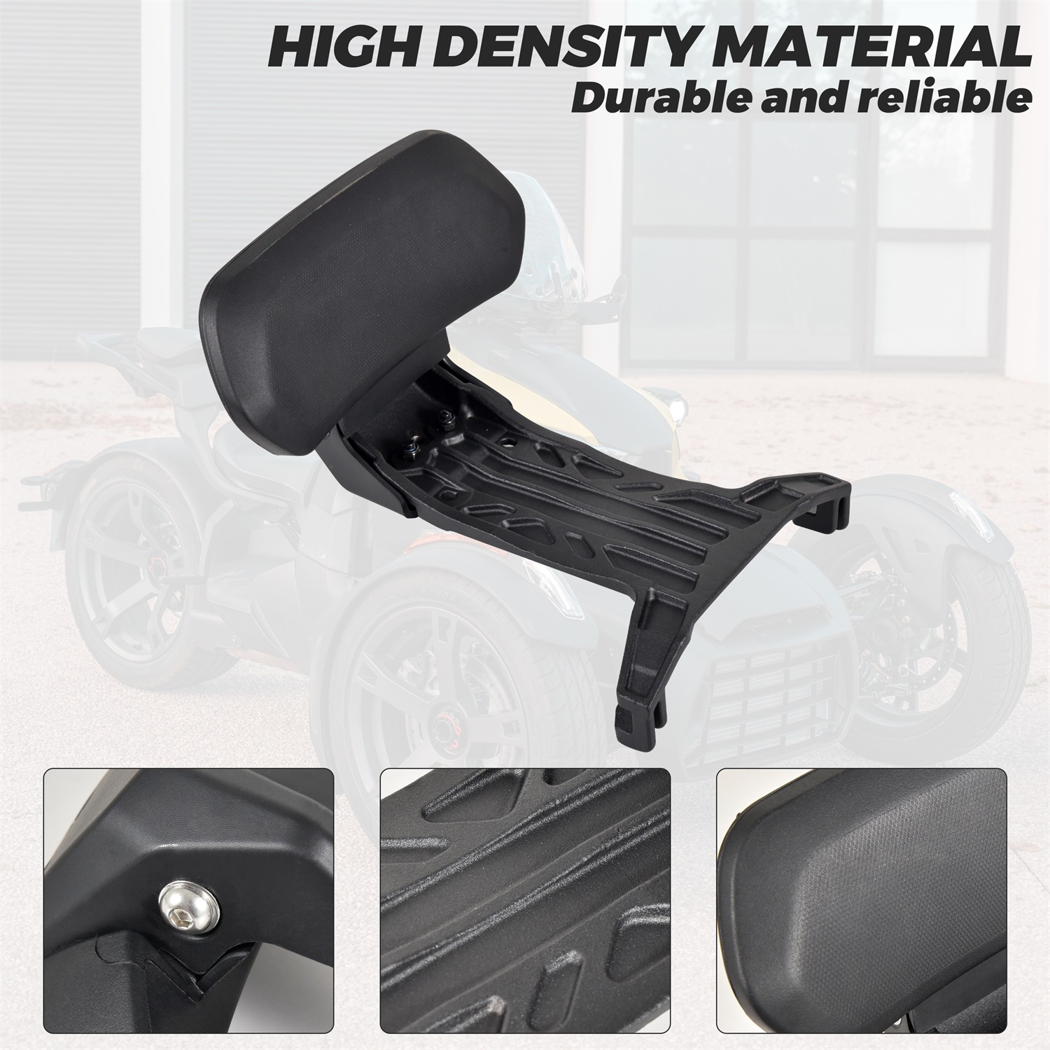 Passenger Short Rail Back Rest Kit for Can-Am Ryker All Models - Image 3