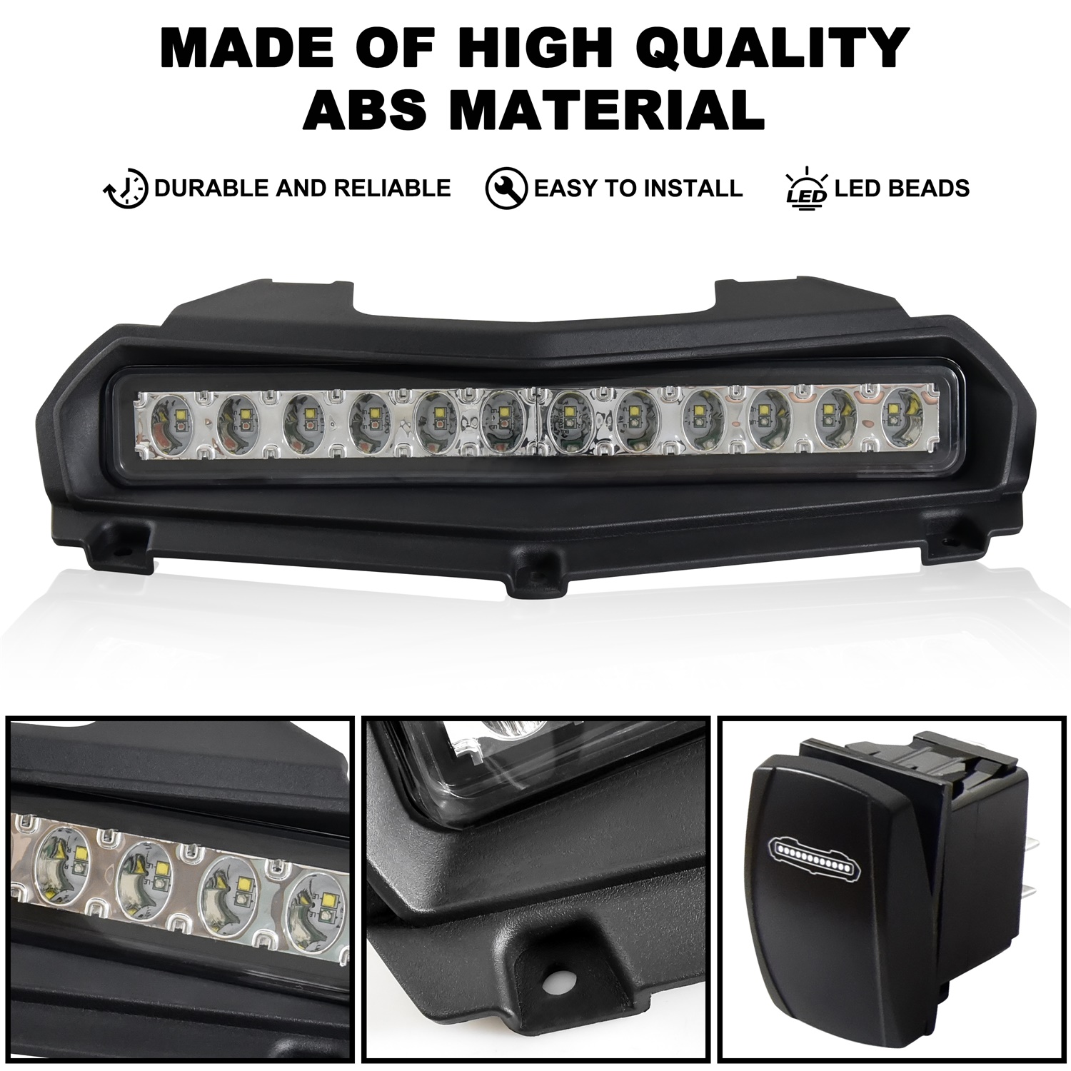 Upgraded LED Strobe Hood Scoop Light for Yamaha Wolverine RMAX2 RMAX4 1000 2021-2024 - Image 4