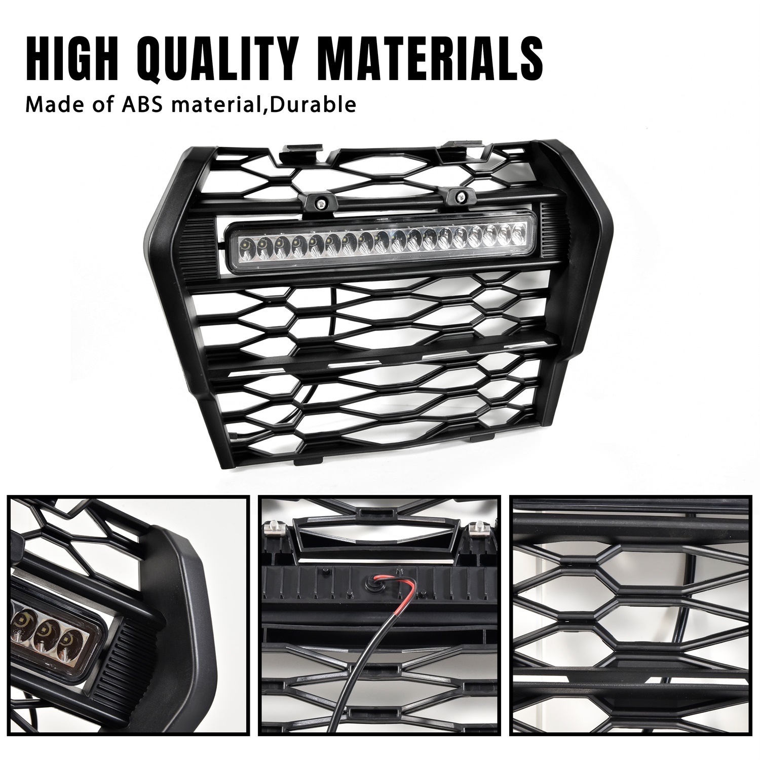 Front Mesh Grille with LED Light for Kawasaki Teryx KRX 1000 2020-2023 - Image 4