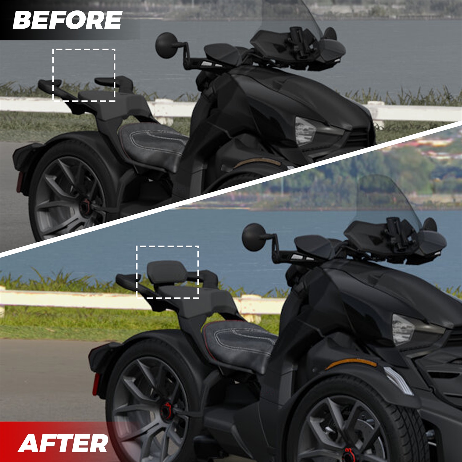 Passenger Short Rail Back Rest Kit for Can-Am Ryker All Models - Image 5