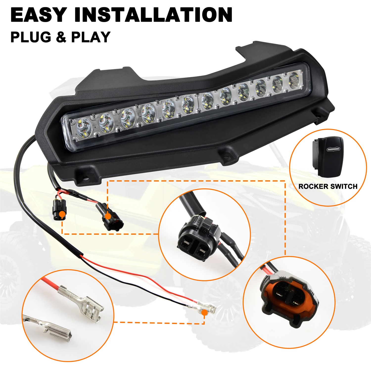 Upgraded LED Strobe Hood Scoop Light for Yamaha Wolverine RMAX2 RMAX4 1000 2021-2024 - Image 5