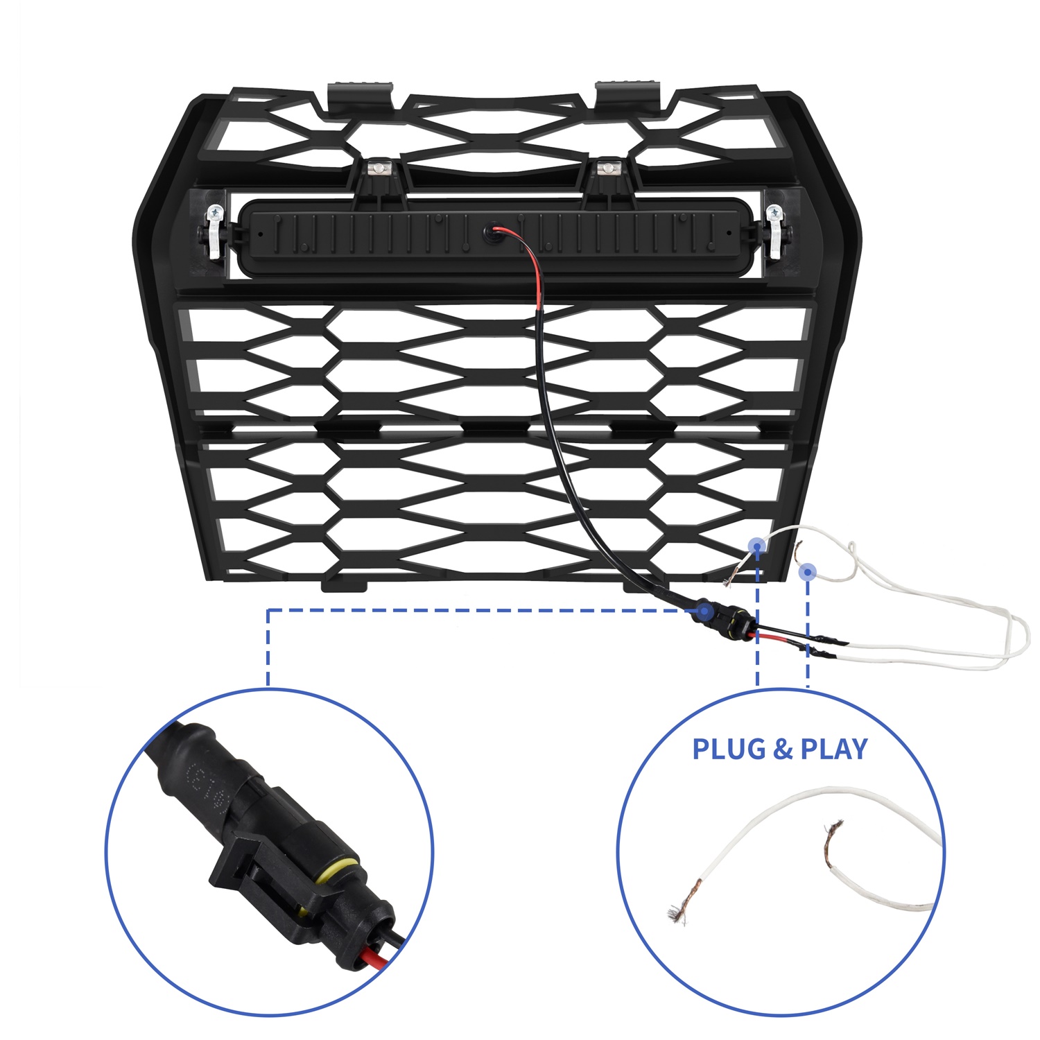 Front Mesh Grille with LED Light for Kawasaki Teryx KRX 1000 2020-2023 - Image 5