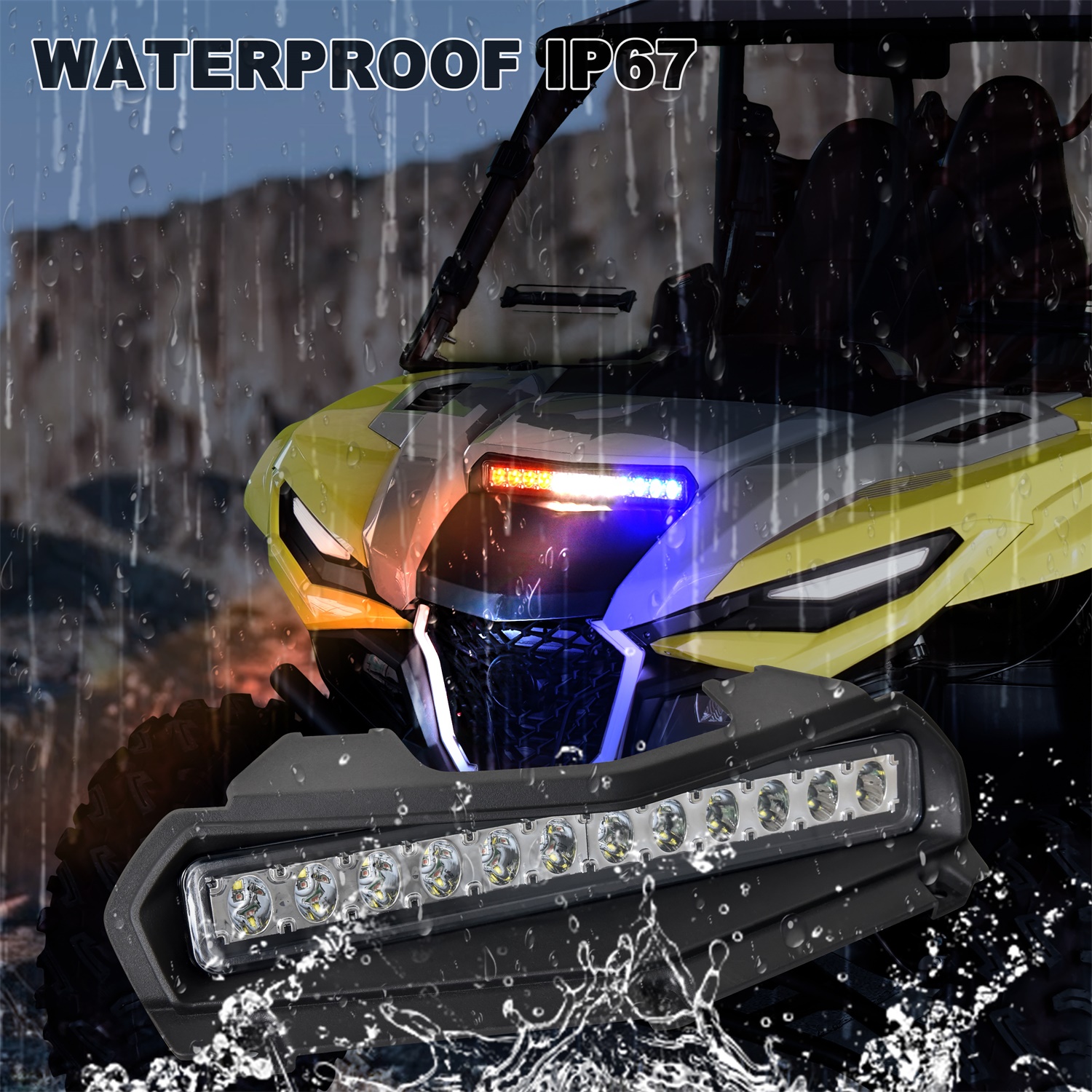 Upgraded LED Strobe Hood Scoop Light for Yamaha Wolverine RMAX2 RMAX4 1000 2021-2024 - Image 7