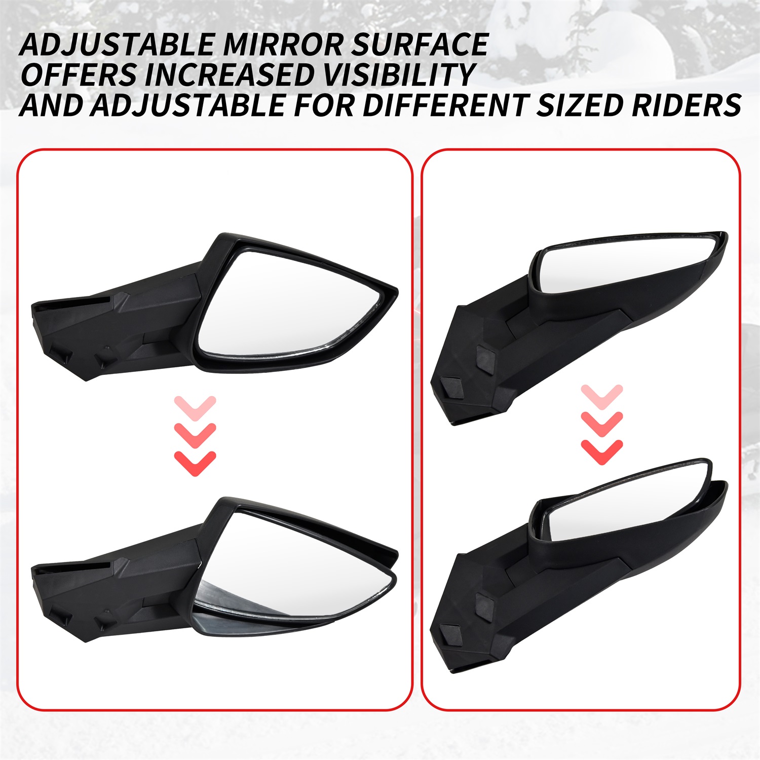 Adjustable Rear View Side Mirrors for Ski-Doo REV Neo XS XM XP XR XU - Image 3