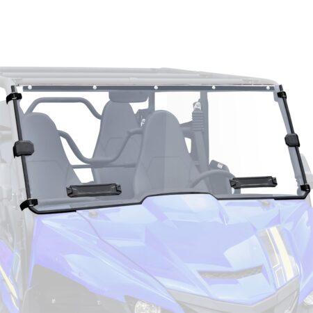 Clear Dustproof Durable Hard Coat Poly Vented Front Full Windshield for Yamaha Wolverine X2 / X4 2018-2020
