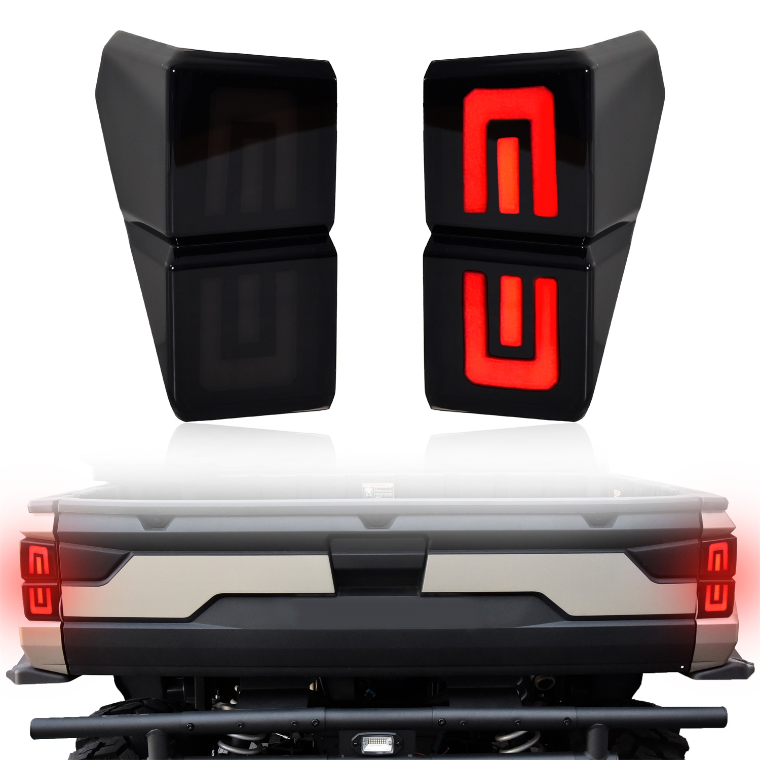 Smoked Black LED Tail Lights Rear Brake Stop Lights for Polaris Ranger XP 1000/ Crew XP 1000/ Ranger 1000/ Ranger 1000 XP 2018-2023 Accessories (2PCS, 2413766)