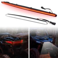 Front LED Grille Accent Light Signature Light and Red Rear Center Accent Lamp Taillight for Polaris RZR XP/XP4 1000 2024 Accessories(2PCS)