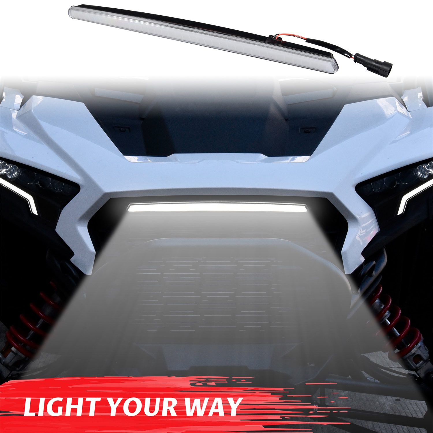 Front LED Grille Accent Light Signature Light and Red Rear Center Accent Lamp Taillight for Polaris RZR XP/XP4 1000 2024 Accessories(2PCS) - Image 3