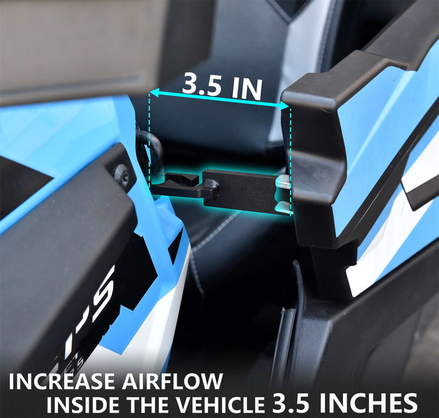 3.5"Door Latches Easy Latches Vent Extender Secure Door Opener for Increasing Air Circulation for Polaris RZR XP 1000/4 1000/ TURBO/TURBO S/900/ S 1000 2014-2023 (1 Pair) - Image 4