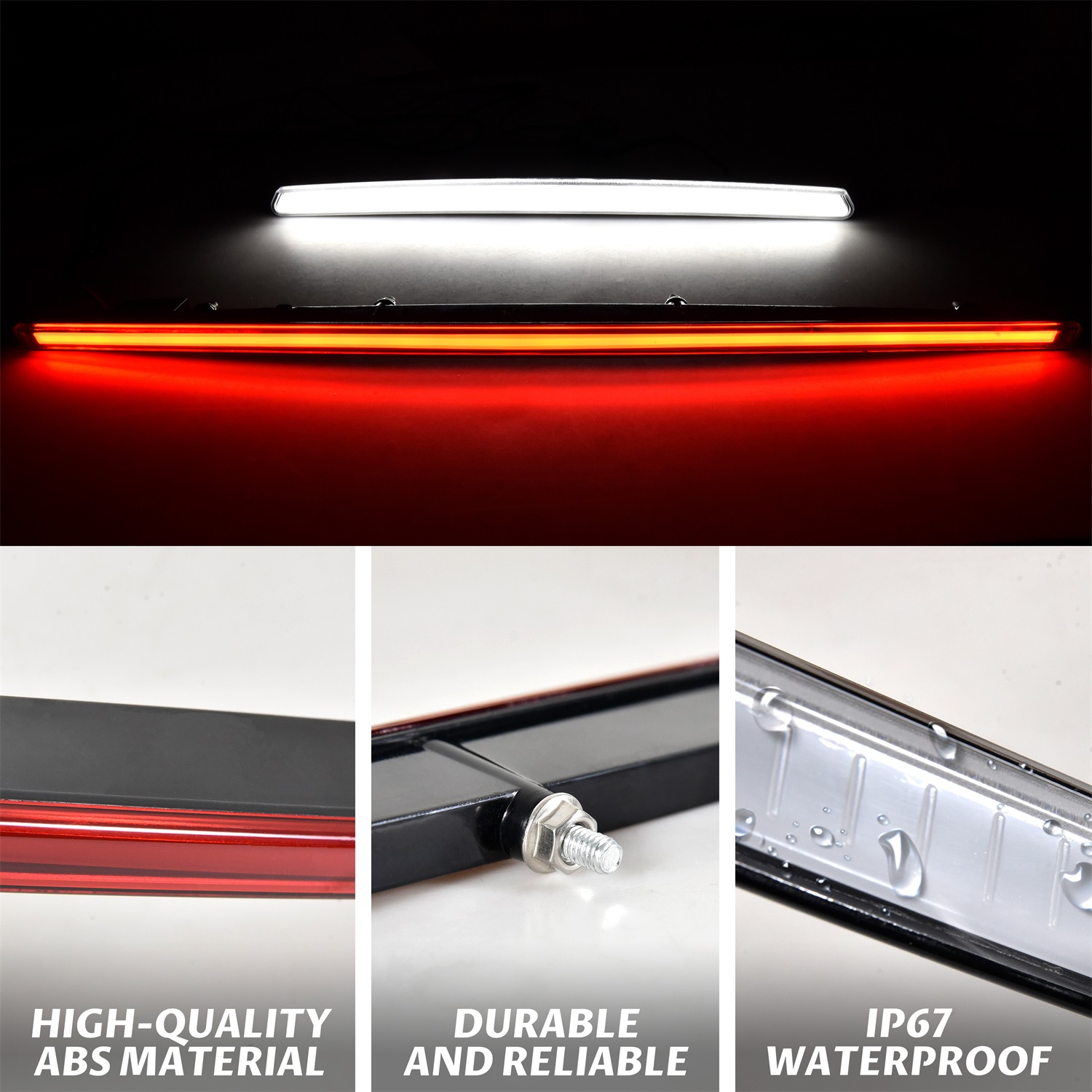 Front LED Grille Accent Light Signature Light and Red Rear Center Accent Lamp Taillight for Polaris RZR XP/XP4 1000 2024 Accessories(2PCS) - Image 5