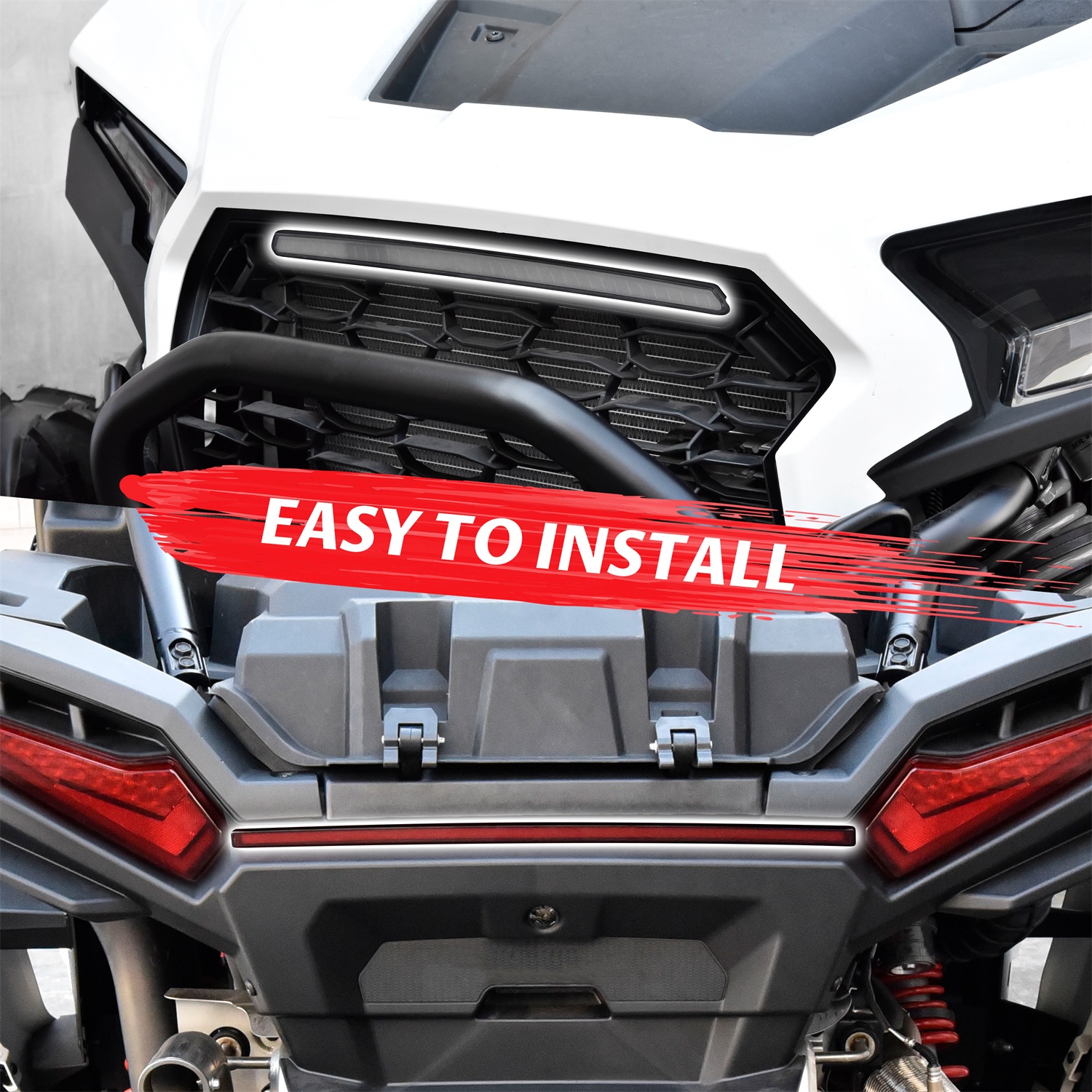 Front LED Grille Accent Light Signature Light and Red Rear Center Accent Lamp Taillight for Polaris RZR XP/XP4 1000 2024 Accessories(2PCS) - Image 6