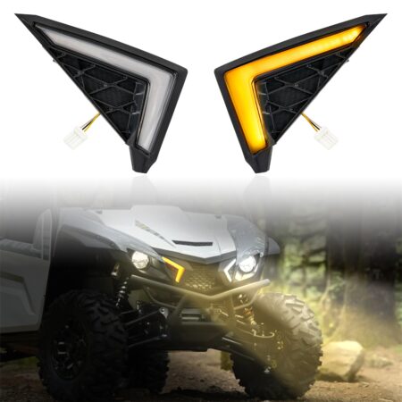 LED Turn Signal Fang Lights Front Grille Accent Lights Signature Lights Grill Lamps for Yamaha Wolverine X2 X4 2018-2024