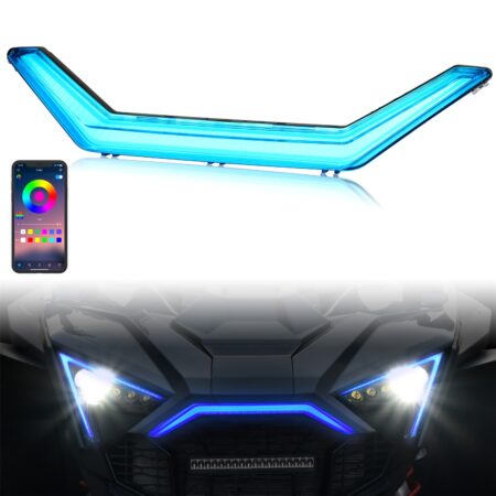 LED Front Accent Light with RGB Center Grill APP Control Signature Light for Polaris RZR PRO XP/XP 4/ RZR PRO R/RZR Turbo R R4 2020+, Replace #2884346)