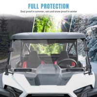 Clear Scratch Resistant Coating Vented Front Full Windshield Windscreen Window with Vents for Polaris RZR XP 1000 / XP 4 1000 2024+ - Image 2