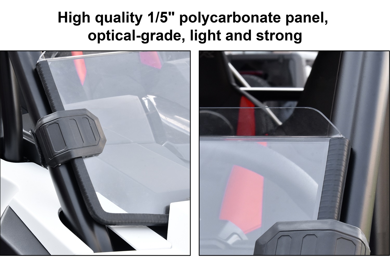 Clear Front Half Windshield Lightly Dustproof Durable Poly Half Windscreen for Polaris RZR XP 1000 / XP 4 1000 2024+ - Image 5