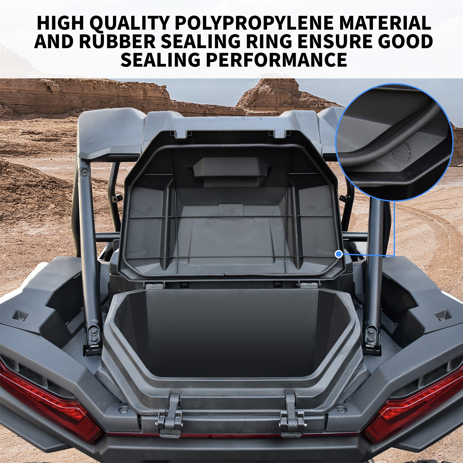 Poly 55 QT Rear Cargo Storage Box for Polaris RZR XP 1000/ XP 4 1000 2024+ Accessories, Replace OEM #2884525 - Image 3