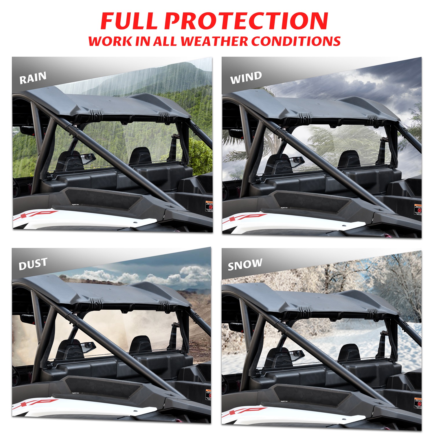 Lightly Waterproof Rear Windshield Rear Windowfor Polaris RZR XP 1000 / XP 4 1000 2024+ - Image 3