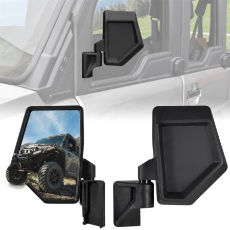 Adjustable Door-Mounted Side Mirrors Wide Foldable Side Rearview Mirrors for Polaris Ranger Crew/XD 1500 Northstar 2024 2025
