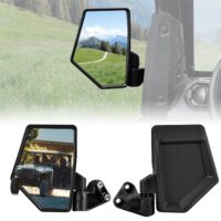 Adjustable A-Pillar-Mounted Side Mirrors Wide Foldable ROPS-Mounted Side Rearview Mirror for Polaris Ranger Crew/XD 1500 Premium 2024
