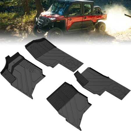 TPE Floor Mats Front and Rear Row Floor Liners All Weather Protection Slush Mats Floor Mats for Polaris Ranger XD 1500 CREW 2024+