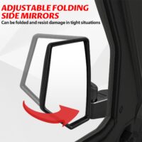 Door Mounted Side View Mirrors for Polaris Ranger XP 1000/Ranger 1000 Crew Mid-Size 570 SP Pro XD Full-Size(2PCS, Replace #2889241) - Image 3