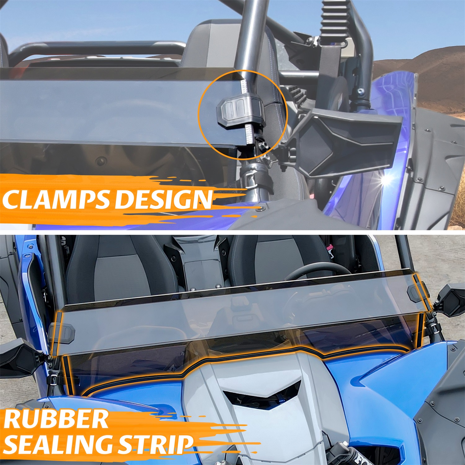 Dark Tinted Front Half Windshield for Yamaha YXZ 1000R/SE/SS/SS SE/SS XTR 2019-2024 - Image 3