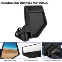Adjustable A-Pillar-Mounted Side Mirrors Wide Foldable ROPS-Mounted Side Rearview Mirror for Polaris Ranger Crew/XD 1500 Premium 2024 - Image 3