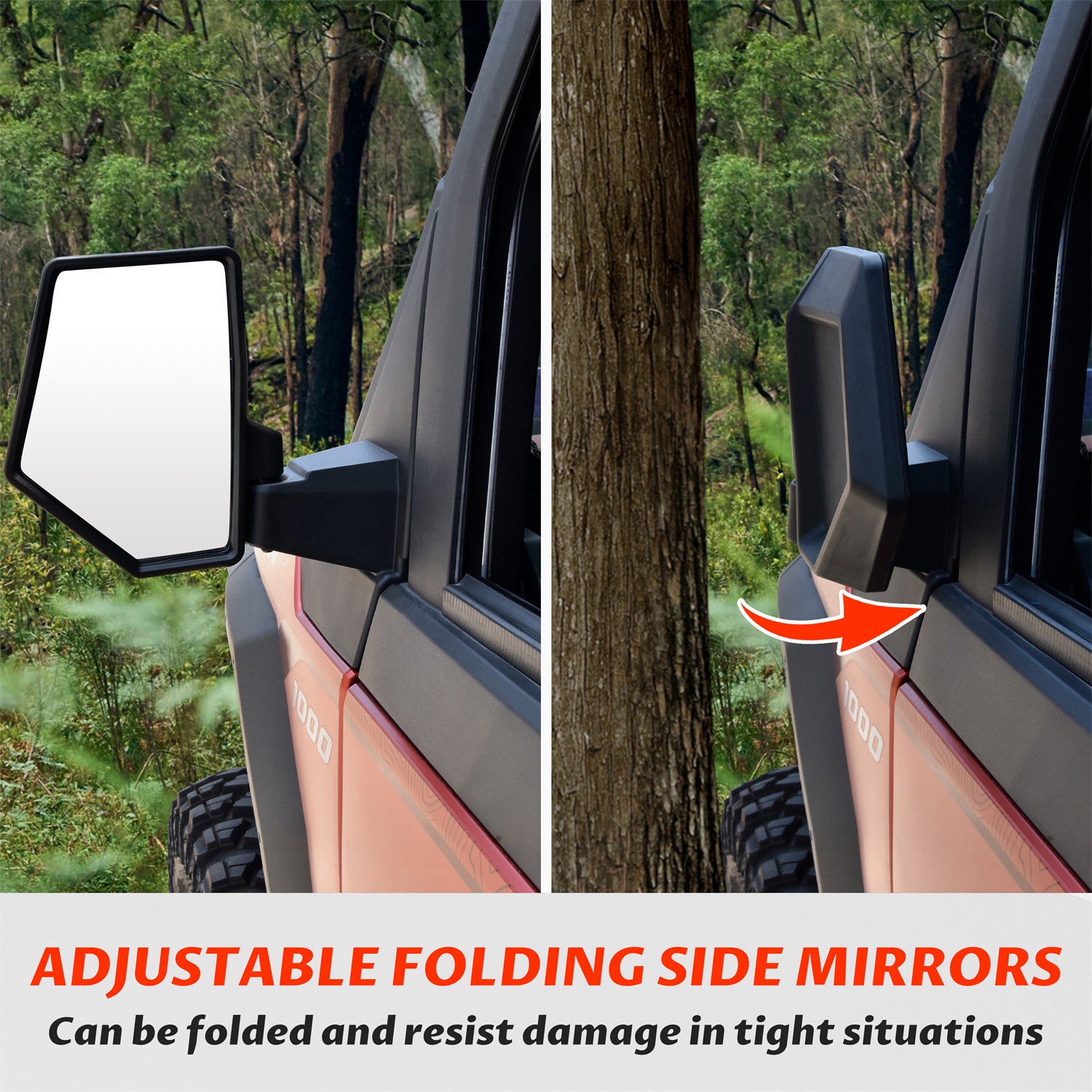 Adjustable Folding Side Mirrors for Polaris XPEDITION XP/XP 5/ADV/ADV 5 2024+,Replace #2884491 - Image 3