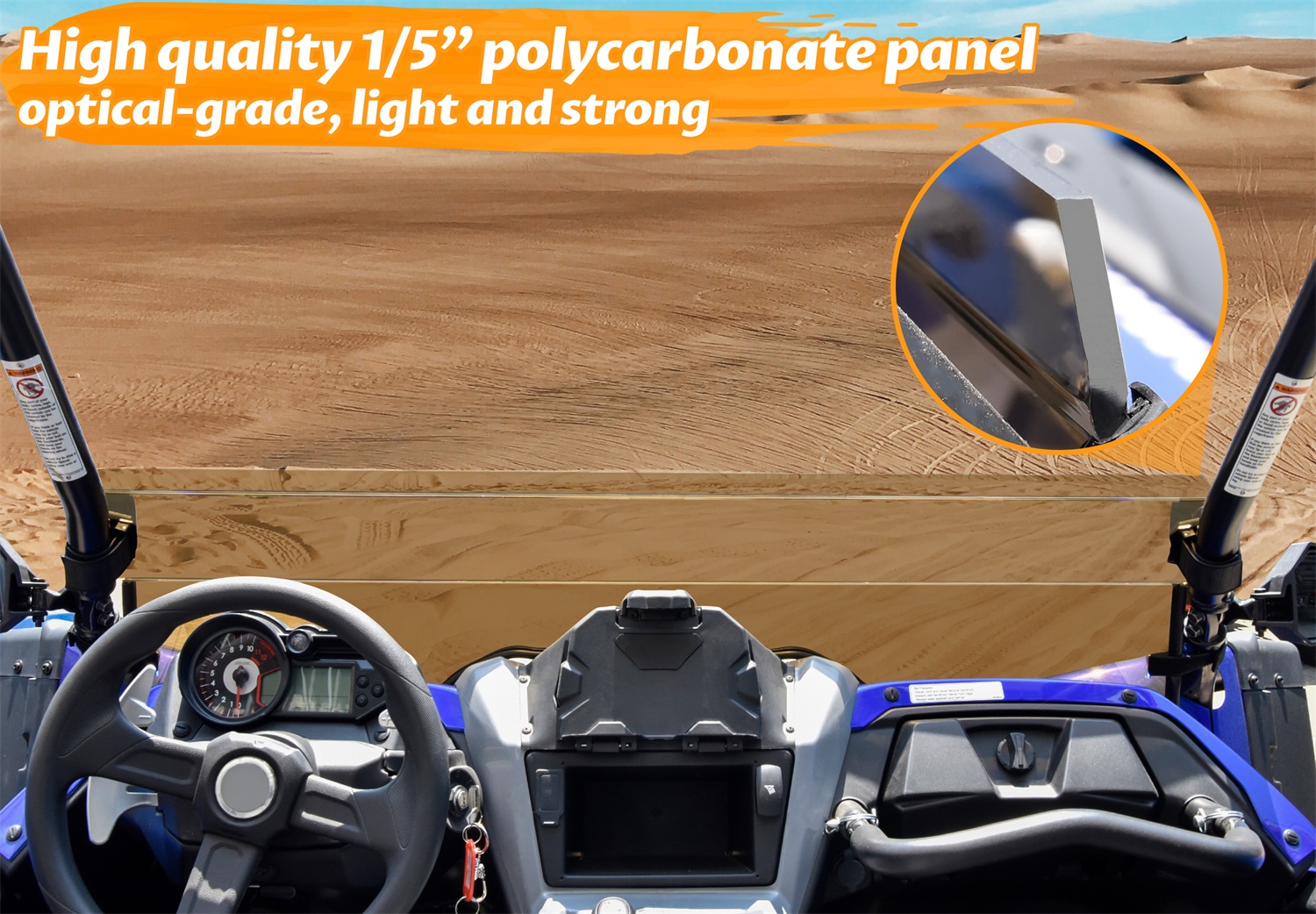Dark Tinted Front Half Windshield for Yamaha YXZ 1000R/SE/SS/SS SE/SS XTR 2019-2024 - Image 4