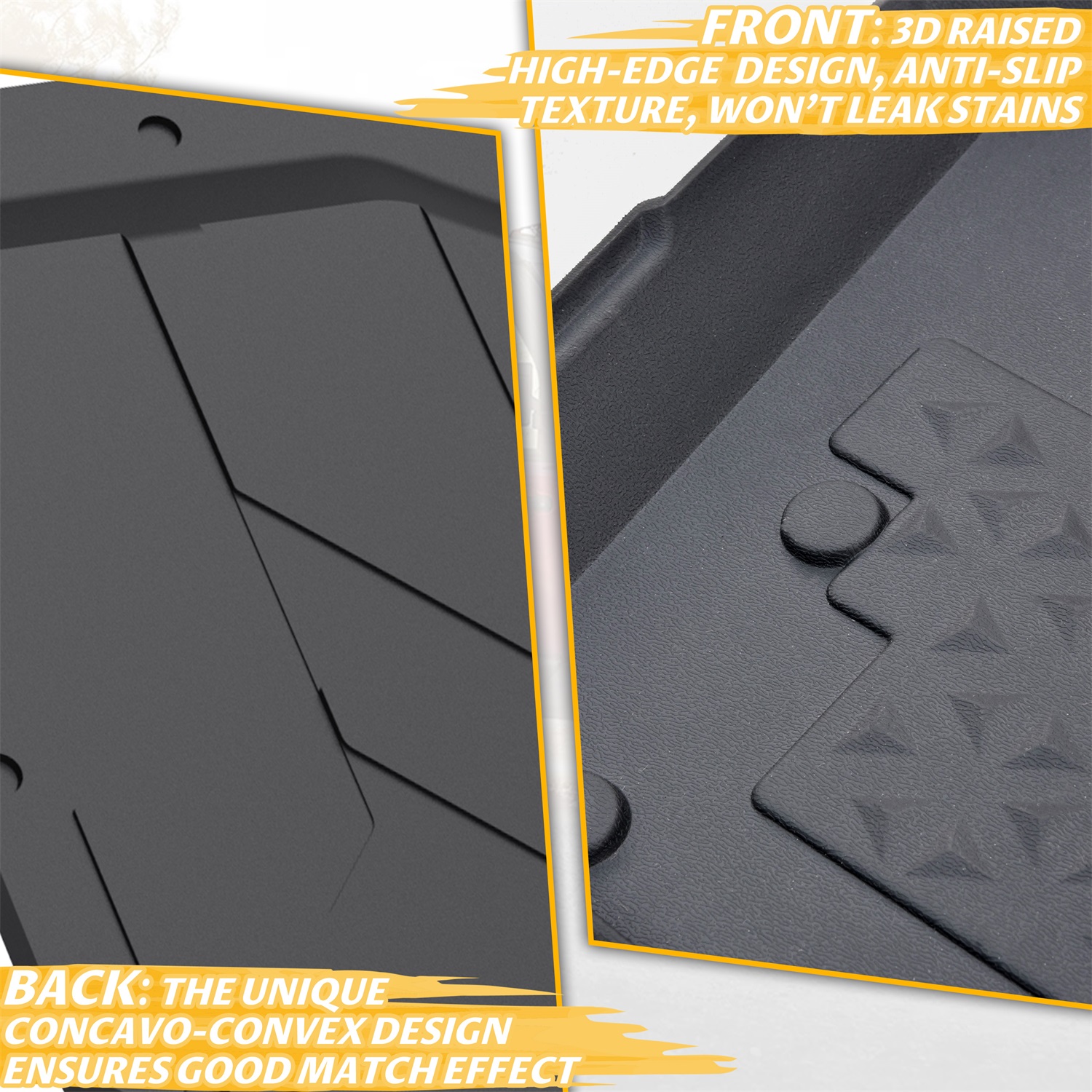 TPE Front Floor Mats Front Row Floor Liners All Weather Protection Slush Mats for Polaris Ranger XD 1500 All Models 2024+ - Image 4