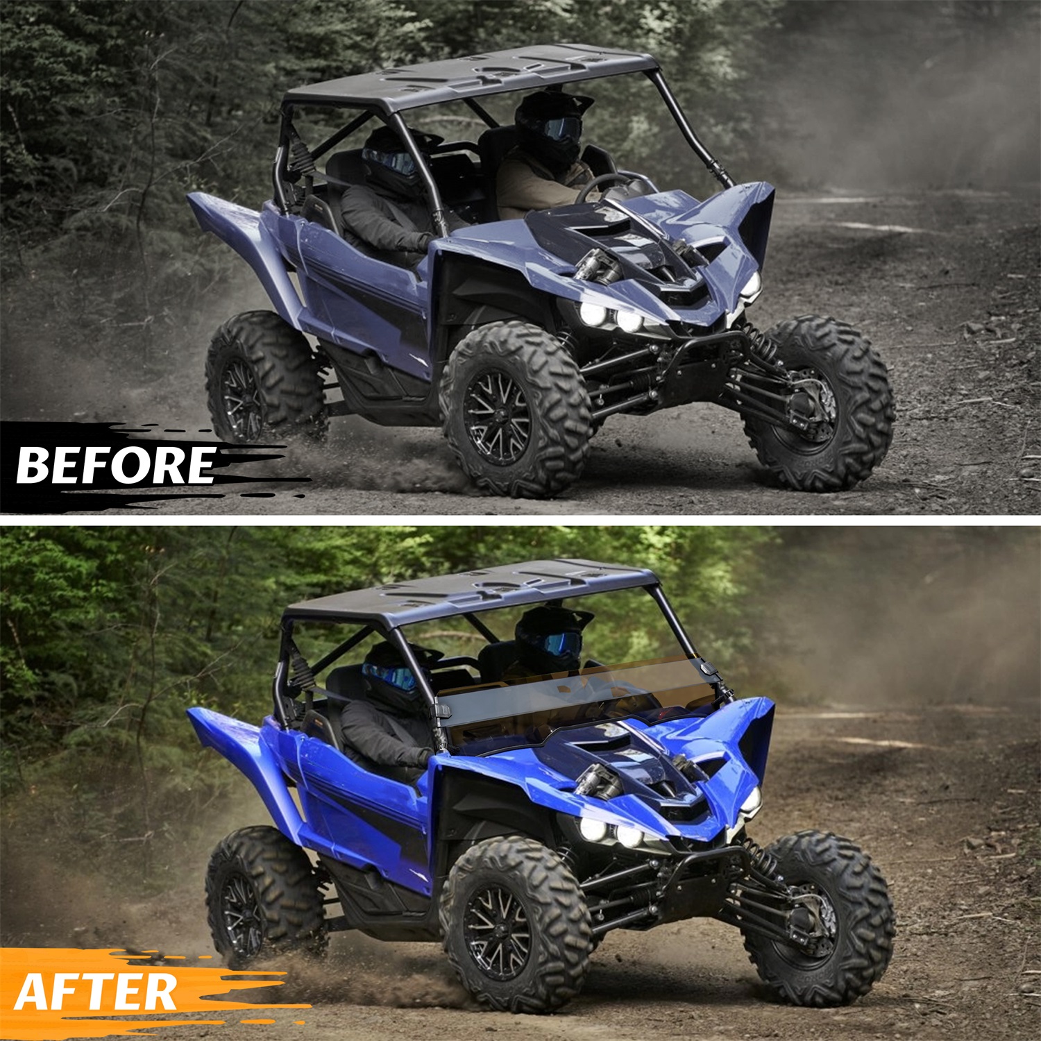 Dark Tinted Front Half Windshield for Yamaha YXZ 1000R/SE/SS/SS SE/SS XTR 2019-2024 - Image 5