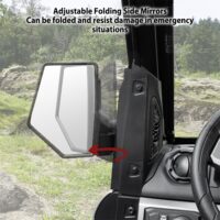 Adjustable A-Pillar-Mounted Side Mirrors Wide Foldable ROPS-Mounted Side Rearview Mirror for Polaris Ranger Crew/XD 1500 Premium 2024 - Image 5