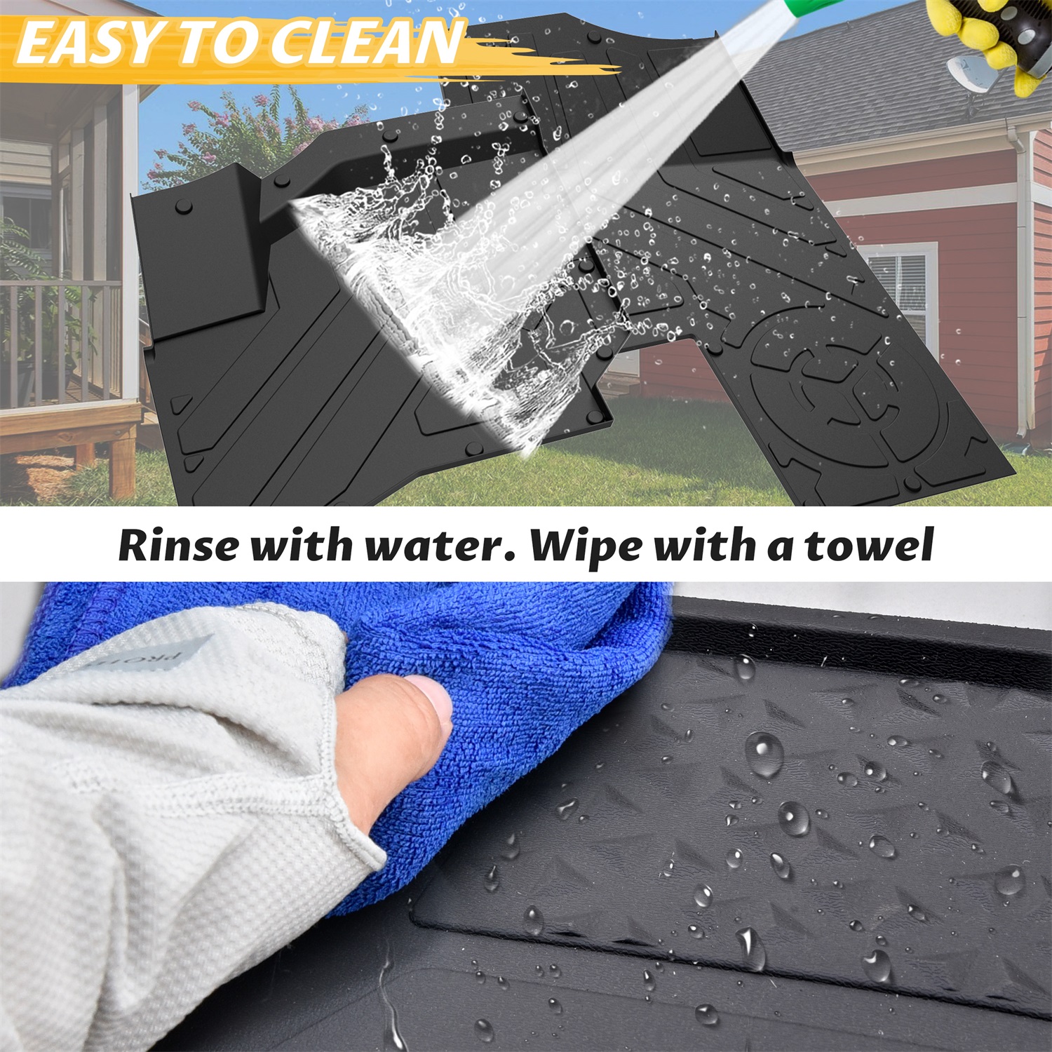 TPE Front Floor Mats Front Row Floor Liners All Weather Protection Slush Mats for Polaris Ranger XD 1500 All Models 2024+ - Image 6