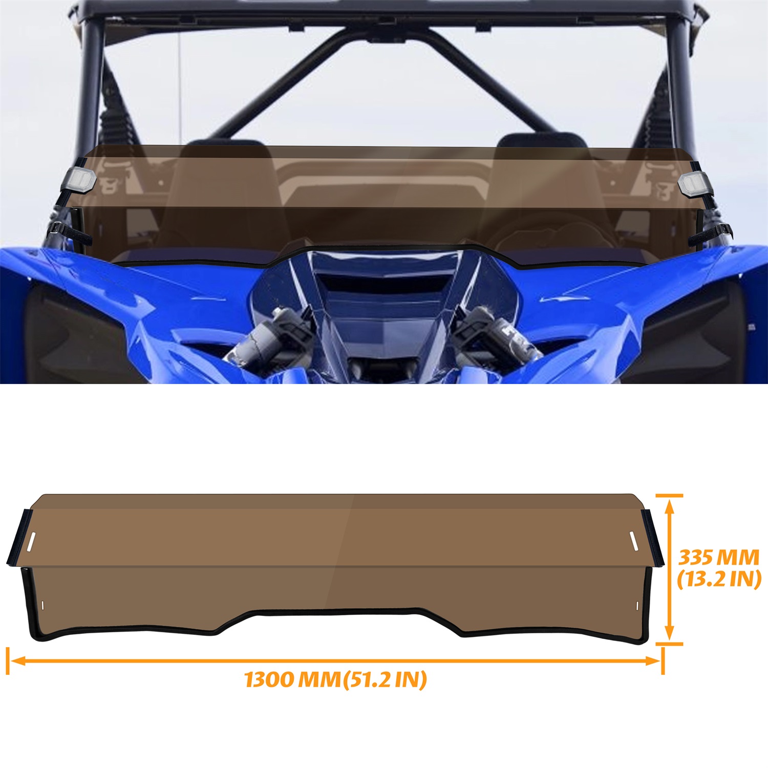 Dark Tinted Front Half Windshield for Yamaha YXZ 1000R/SE/SS/SS SE/SS XTR 2019-2024 - Image 7