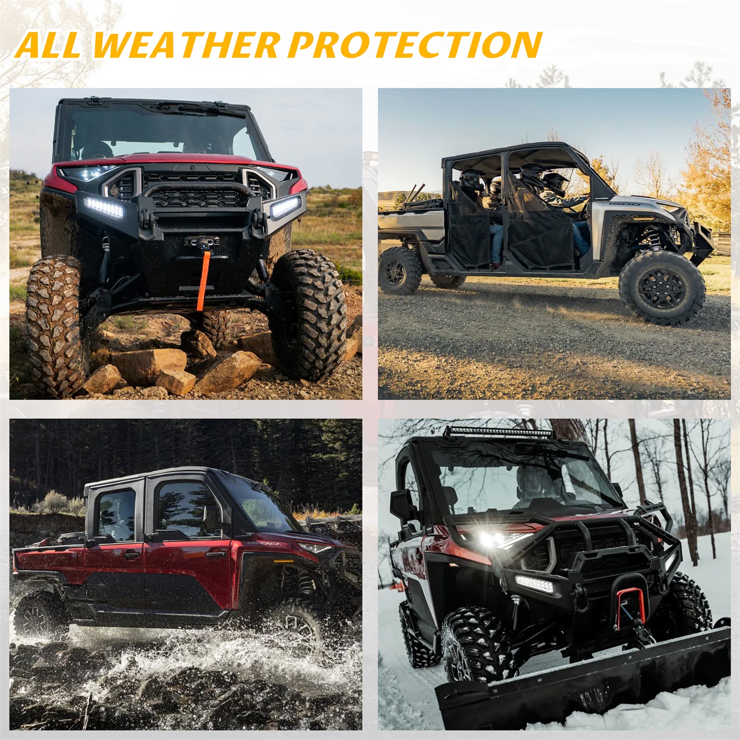TPE Front Floor Mats Front Row Floor Liners All Weather Protection Slush Mats for Polaris Ranger XD 1500 All Models 2024+ - Image 7