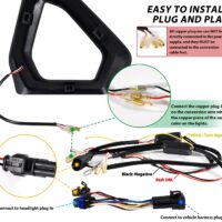 LED Front Accent Lights Front Auxiliary Light Front Fascia Signature Light with DRL Turn Signal for Polaris Ranger 1500 XD 2024 - Image 3