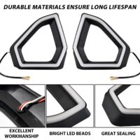 LED Front Accent Lights Front Auxiliary Light Front Fascia Signature Light with DRL Turn Signal for Polaris Ranger 1500 XD 2024 - Image 4