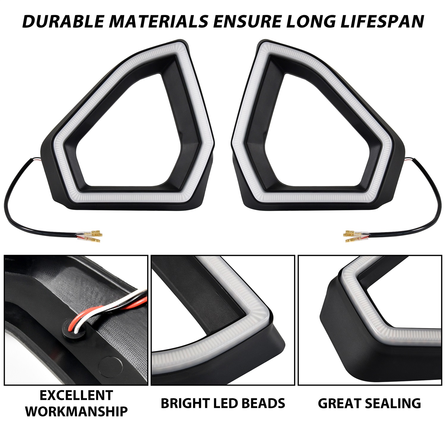 LED Front Accent Lights Front Auxiliary Light Front Fascia Signature Light with DRL Turn Signal for Polaris Ranger 1500 XD 2024 - Image 4