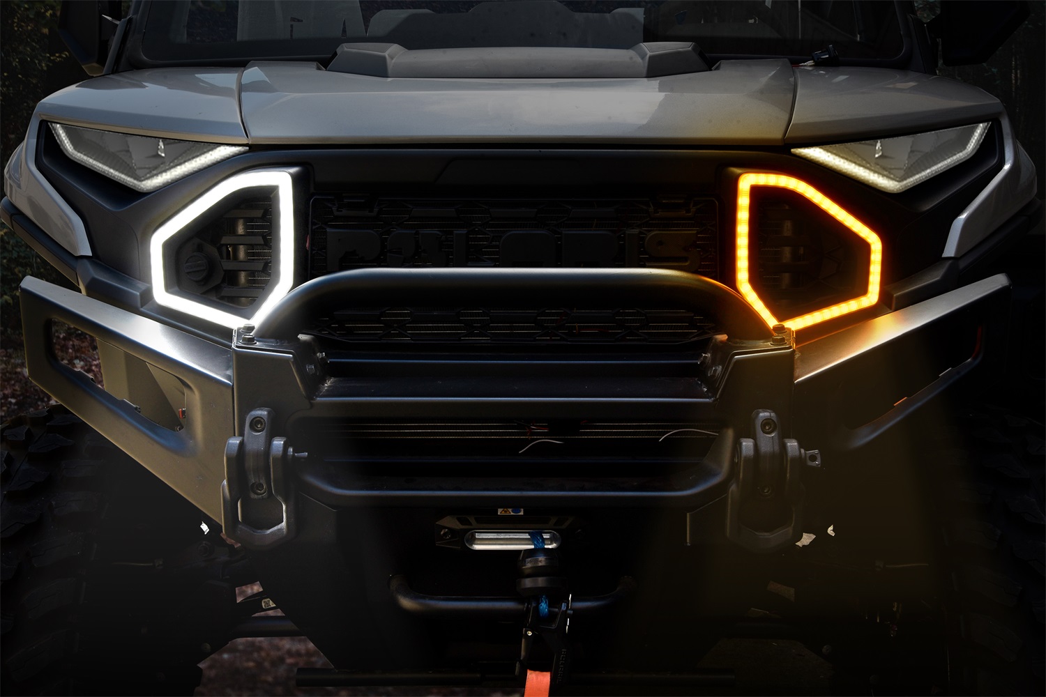 LED Front Accent Lights Front Auxiliary Light Front Fascia Signature Light with DRL Turn Signal for Polaris Ranger 1500 XD 2024 - Image 7